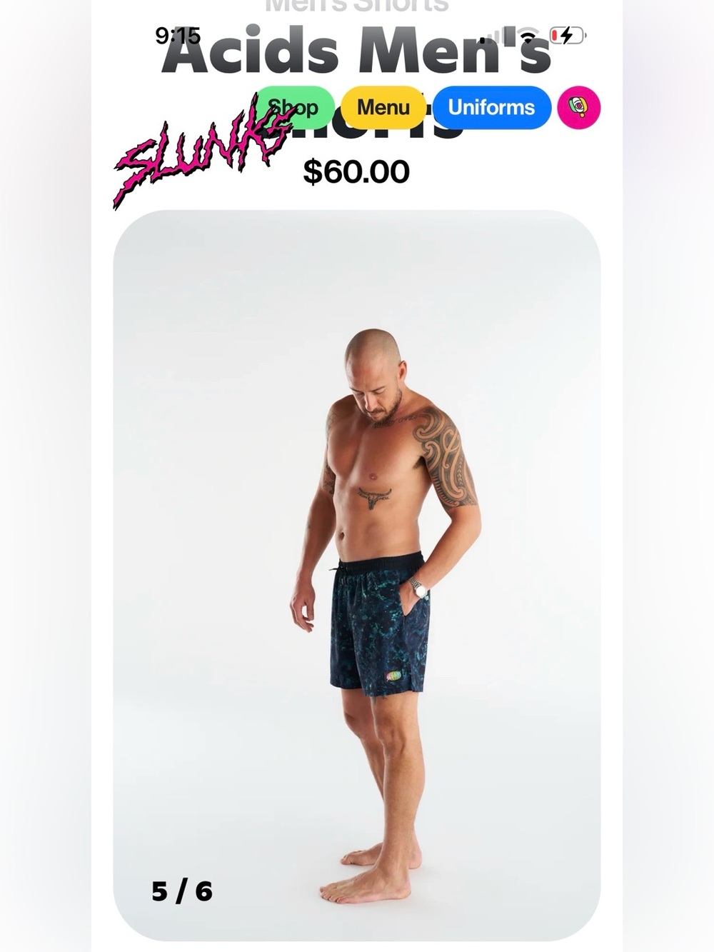 Blue Men's Hybrid Shorts with Elastic Waist - Picture 3 of 3